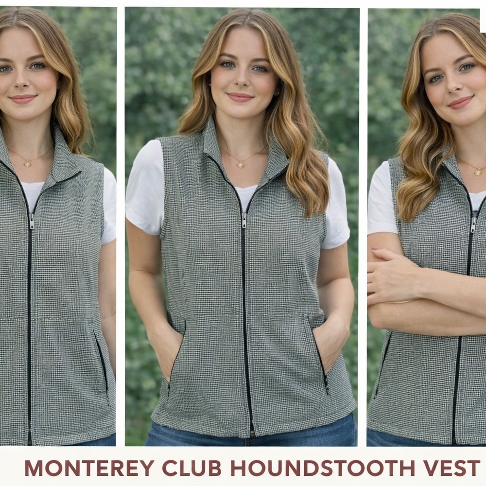 Monterey Club Houndstooth Vest - Gray